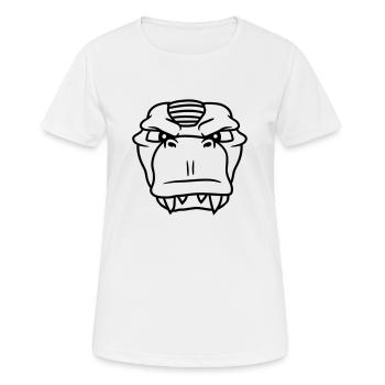 kopf gesicht fleischfresser böse monster tyrannus - Frauen T-Shirt atmungsaktiv - Weiß - Vorne - AI Model Female 172 dark (172cm)