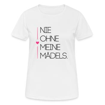 nie ohne meine maedels herz - Frauen T-Shirt atmungsaktiv - Weiß - Vorne - AI Model Female 172 dark (172cm)