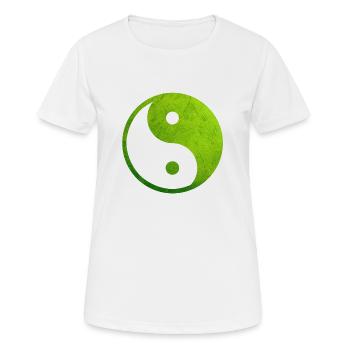 Grünes Yin Yang, Yin Yang Symbol, Yin Yang Taoismus - Frauen T-Shirt atmungsaktiv - Weiß - Vorne - AI Model Female 172 dark (172cm)
