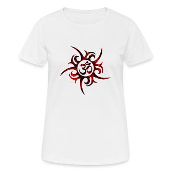 Rotes OM, Om, Hindu Om, Om Symbol, Aum, OM - Frauen T-Shirt atmungsaktiv - Weiß - Vorne - AI Model Female 172 dark (172cm)