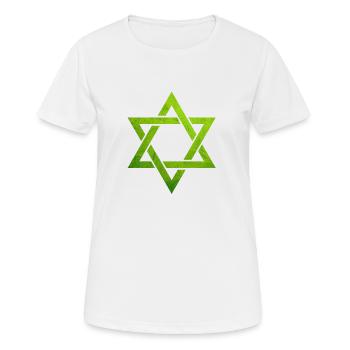 Green Jewish hoodies, Star of David Jewish Symbol - Women's Breathable T-Shirt - white - Front - AI Model Female 172 dark (172cm)