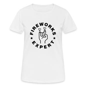 Fireworks Expert Firework Firecracker Pyro - Women's Breathable T-Shirt - white - Front - AI Model Female 172 dark (172cm)