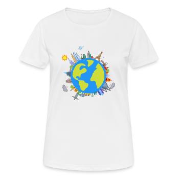 Die Erde/The earth - Frauen T-Shirt atmungsaktiv - Weiß - Vorne - AI Model Female 172 dark (172cm)