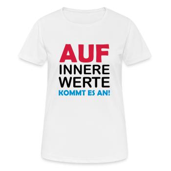 innere werte - Frauen T-Shirt atmungsaktiv - Weiß - Vorne - AI Model Female 172 dark (172cm)