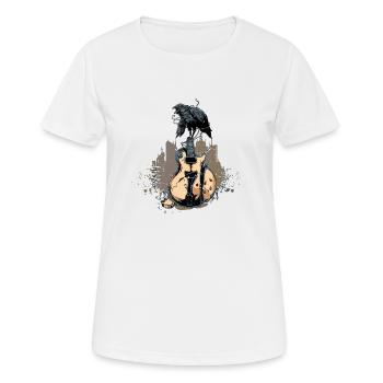 broken guitar - T-shirt respirant Femme - blanc - Devant - AI Model Female 172 dark (172cm)