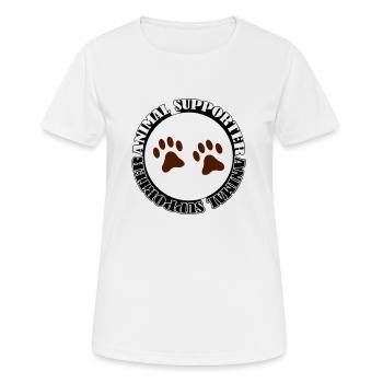 animal supporter - T-shirt respirant Femme - blanc - Devant - AI Model Female 172 dark (172cm)