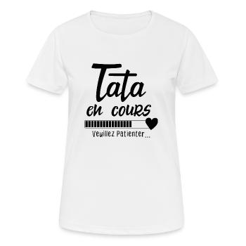Annonce de la grossesse d'une tata tante - T-shirt respirant Femme - blanc - Devant - AI Model Female 172 dark (172cm)