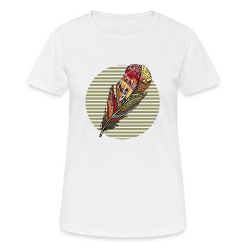 Feder - Frauen T-Shirt atmungsaktiv - Weiß - Vorne - AI Model Female 172 dark (172cm)