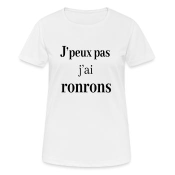 j peux pas j ai ronrons - T-shirt respirant Femme - blanc - Devant - AI Model Female 172 dark (172cm)