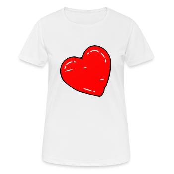 Rotes Herz - Frauen T-Shirt atmungsaktiv - Weiß - Vorne - AI Model Female 172 dark (172cm)