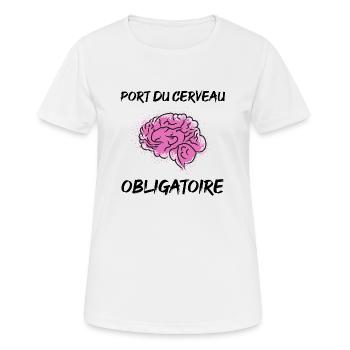 Cerveau - T-shirt respirant Femme - blanc - Devant - AI Model Female 172 dark (172cm)