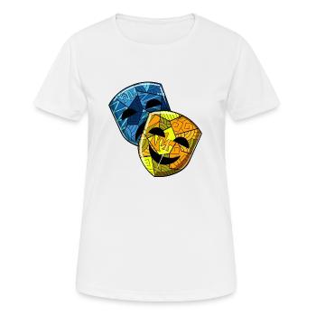 Streetart Masken Theater - Frauen T-Shirt atmungsaktiv - Weiß - Vorne - AI Model Female 172 dark (172cm)