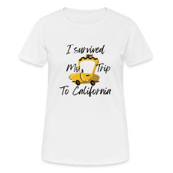 J’ai survécu à mon voyage en Californie - T-shirt respirant Femme - blanc - Devant - AI Model Female 172 dark (172cm)