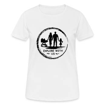 Explorez avec nous 4 [Équipe familiale] - T-shirt respirant Femme - blanc - Devant - AI Model Female 172 dark (172cm)