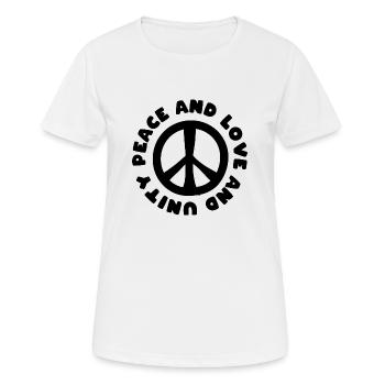 Peace and love and unity - Frauen T-Shirt atmungsaktiv - Weiß - Vorne - AI Model Female 172 dark (172cm)