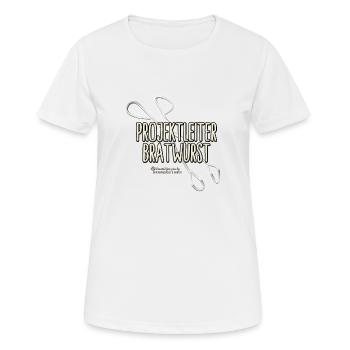 Grill T-Shirt Projektleiter Bratwurst Grillzange - Frauen T-Shirt atmungsaktiv - Weiß - Vorne - AI Model Female 172 dark (172cm)
