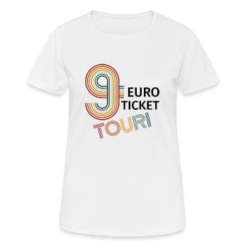 Mit 9 Euro unterwegs neun Euro Ticket Touri Sylt - Frauen T-Shirt atmungsaktiv - Weiß - Vorne - AI Model Female 172 dark (172cm)