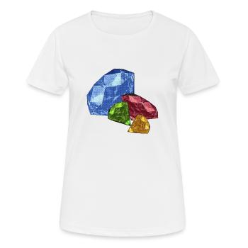 juwelen motive, bunte edelsteine, juwelier - Frauen T-Shirt atmungsaktiv - Weiß - Vorne - AI Model Female 172 dark (172cm)