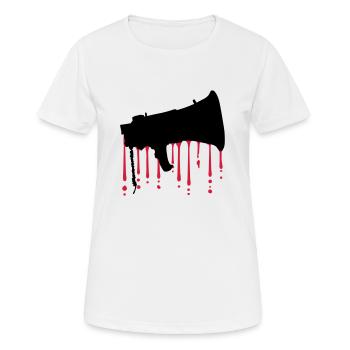 Bluttropfen Megafon Propaganda Lautsprecher - Frauen T-Shirt atmungsaktiv - Weiß - Vorne - AI Model Female 172 dark (172cm)