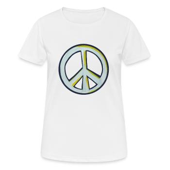 Friede - Frauen T-Shirt atmungsaktiv - Weiß - Vorne - AI Model Female 172 dark (172cm)