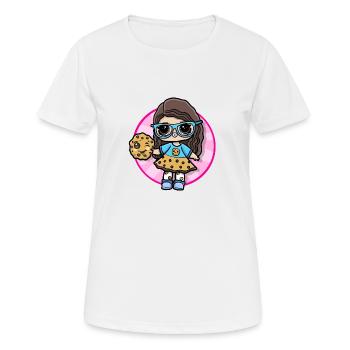 Mädchen mit Keks - Frauen T-Shirt atmungsaktiv - Weiß - Vorne - AI Model Female 172 dark (172cm)