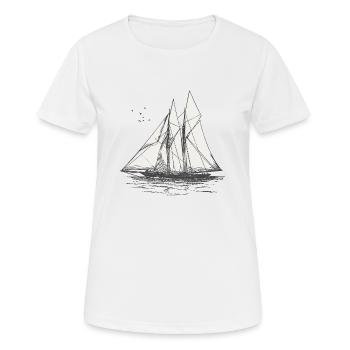 Segelschiff - Frauen T-Shirt atmungsaktiv - Weiß - Vorne - AI Model Female 172 dark (172cm)