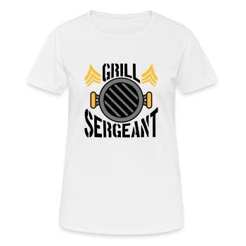 BBQ Grill Sergent Barbecue Party - T-shirt respirant Femme - blanc - Devant - AI Model Female 172 dark (172cm)