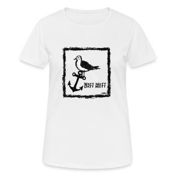 Sei eine Möwe, Scheiss drauf - Frauen T-Shirt atmungsaktiv - Weiß - Vorne - AI Model Female 172 dark (172cm)