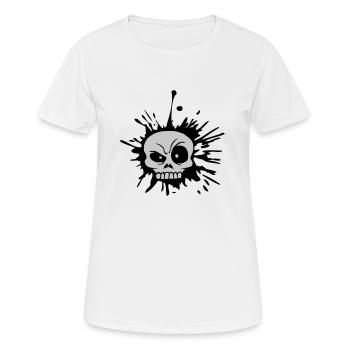 Éclaboussure de couleur Skeptical Facial Expression Skull - T-shirt respirant Femme - blanc - Devant - AI Model Female 172 dark (172cm)