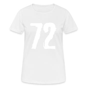 72 Zahl Trikot - Frauen T-Shirt atmungsaktiv - Weiß - Vorne - AI Model Female 172 dark (172cm)