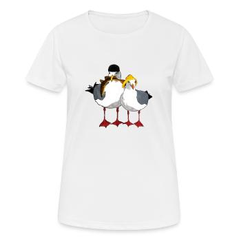 Möwe Jonathan und seine Emma - Frauen T-Shirt atmungsaktiv - Weiß - Vorne - AI Model Female 172 dark (172cm)