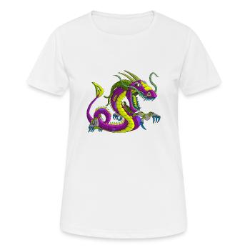 Metalldrache Mechdragon Drache aus Metall - Frauen T-Shirt atmungsaktiv - Weiß - Vorne - AI Model Female 172 dark (172cm)