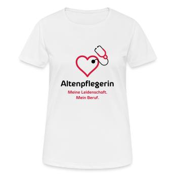 Altenpflegerin - Frauen T-Shirt atmungsaktiv - Weiß - Vorne - AI Model Female 172 dark (172cm)