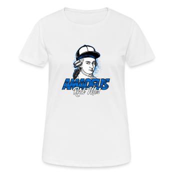 Amadeus Rock Me | Wolfgang Amadeus Mozart Classique - T-shirt respirant Femme - blanc - Devant - AI Model Female 172 dark (172cm)