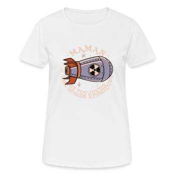 Maman et toujours une bombasse atomique - T-shirt respirant Femme - blanc - Devant - AI Model Female 172 dark (172cm)