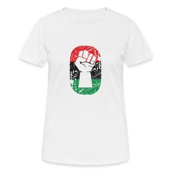 Black lives matter Faust - Frauen T-Shirt atmungsaktiv - Weiß - Vorne - AI Model Female 172 dark (172cm)