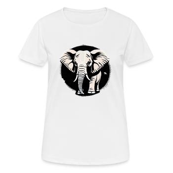Little Elephant Cartoon Cute Love Adventure 7 - Women's Breathable T-Shirt - white - Front - AI Model Female 172 dark (172cm)
