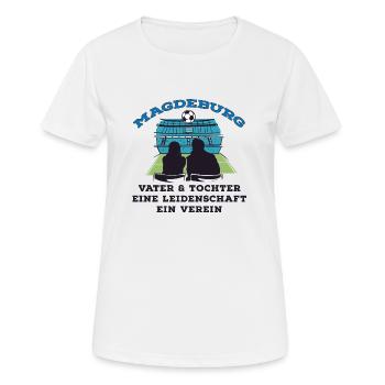 Magdeburg Vater und Tochter - Frauen T-Shirt atmungsaktiv - Weiß - Vorne - AI Model Female 172 dark (172cm)