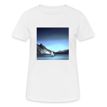 Schiff Segelt auf einem kleinen See - Frauen T-Shirt atmungsaktiv - Weiß - Vorne - AI Model Female 172 dark (172cm)