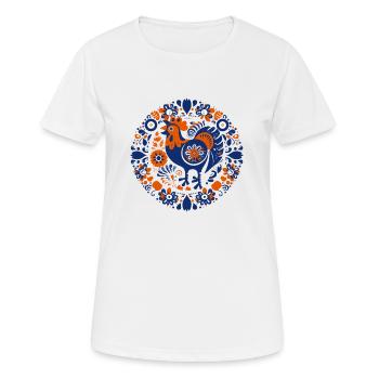 Le coq vintage - T-shirt respirant Femme - blanc - Devant - AI Model Female 172 dark (172cm)