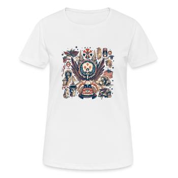 Folklore américain - T-shirt respirant Femme - blanc - Devant - AI Model Female 172 dark (172cm)