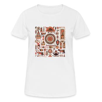 Folklore africain - T-shirt respirant Femme - blanc - Devant - AI Model Female 172 dark (172cm)
