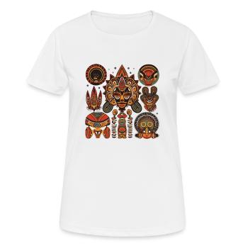 Traditionelles afrikanisches Design - Frauen T-Shirt atmungsaktiv - Weiß - Vorne - AI Model Female 172 dark (172cm)