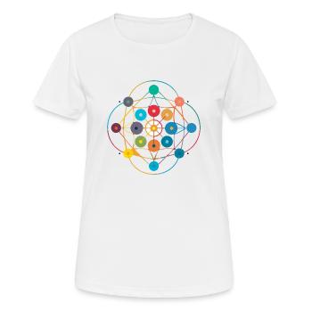 Diagramm eines Atoms - Frauen T-Shirt atmungsaktiv - Weiß - Vorne - AI Model Female 172 dark (172cm)
