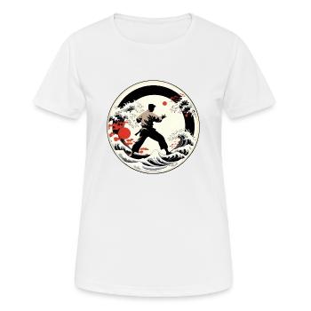 Entraînement de karaté - T-shirt respirant Femme - blanc - Devant - AI Model Female 172 dark (172cm)