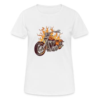 Orange chopper motorcycle - Women's Breathable T-Shirt - white - Front - AI Model Female 172 dark (172cm)