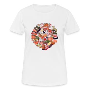 Ein Genuss, dieses Sushi - Frauen T-Shirt atmungsaktiv - Weiß - Vorne - AI Model Female 172 dark (172cm)