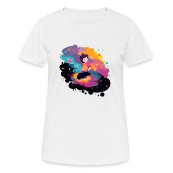 Anais dans l'espace - T-shirt respirant Femme - blanc - Devant - AI Model Female 172 dark (172cm)