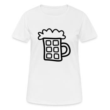 Bière 1 - T-shirt respirant Femme - blanc - Devant - AI Model Female 172 dark (172cm)