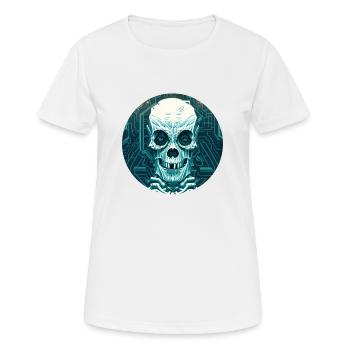 Cyber-Crâne - T-shirt respirant Femme - blanc - Devant - AI Model Female 172 dark (172cm)